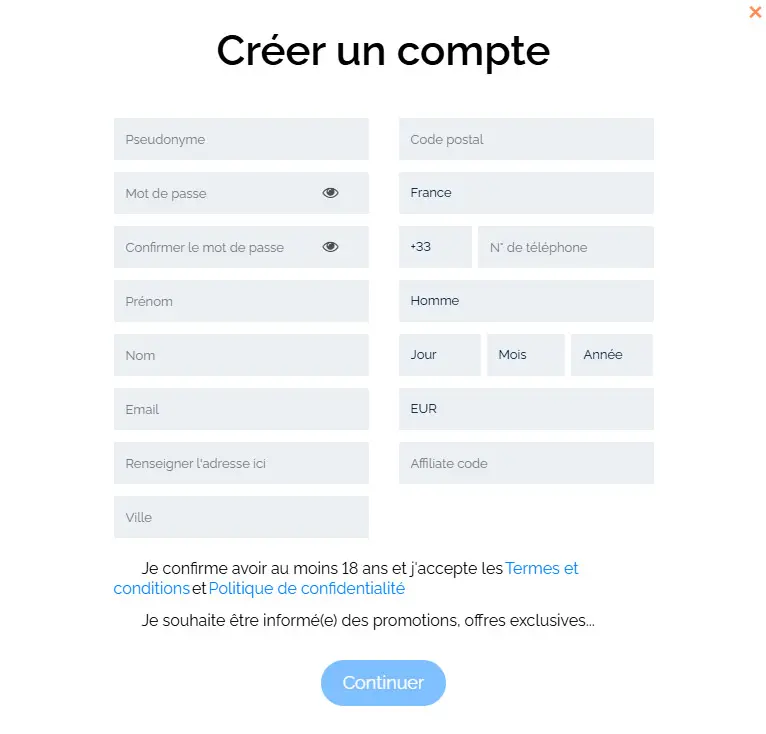 Proceso de registro TREBOLPLAY CASINO